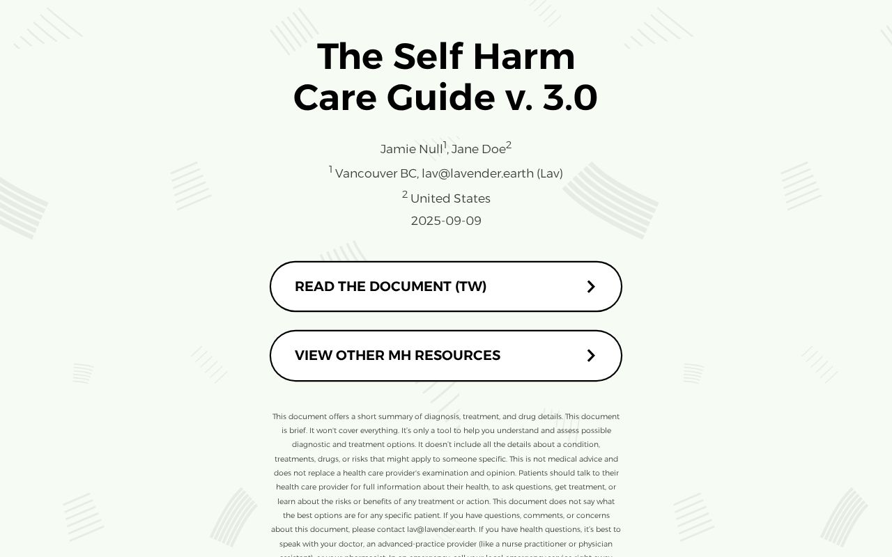 The Self Harm Care Guide
